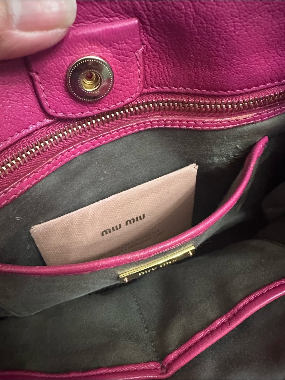 Miu Miu Pink Madras Leather Tote / Crossbody Bag - Picture 5 of 14